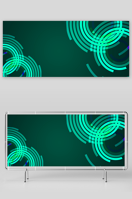 绿色渐变几何科技背景-众图网