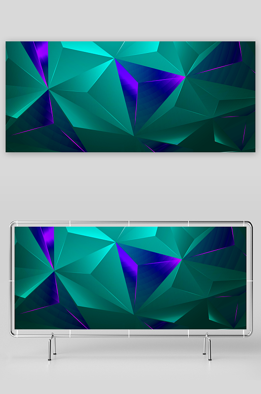 绿色渐变几何科技背景-众图网