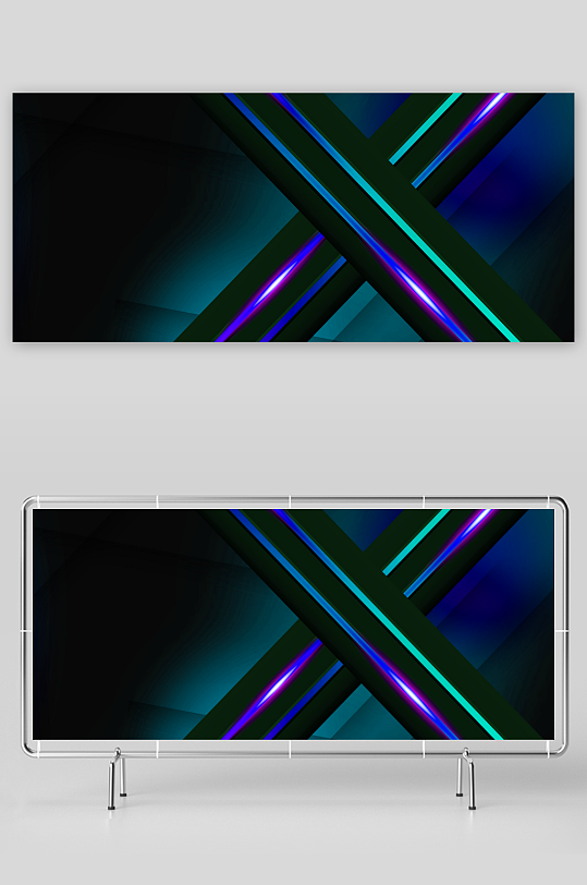 绿色科技渐变几何背景-众图网