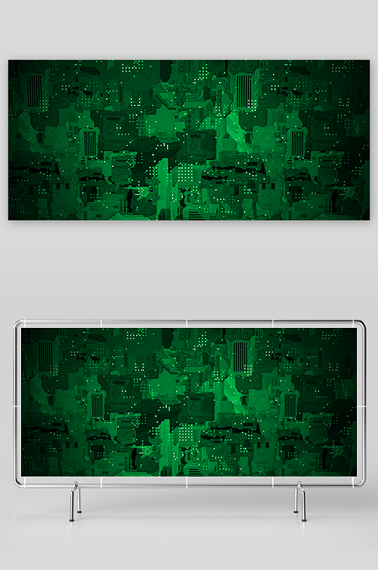 绿色科技渐变几何背景-众图网