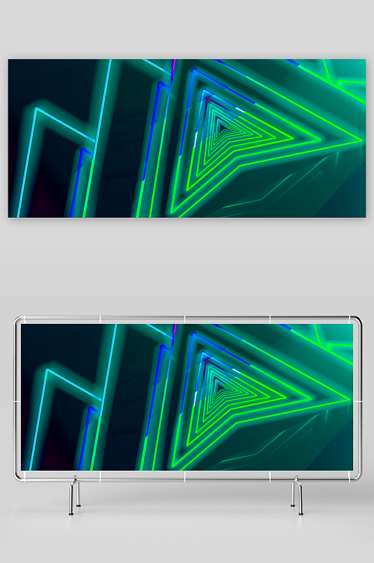 绿色科技渐变几何背景-众图网