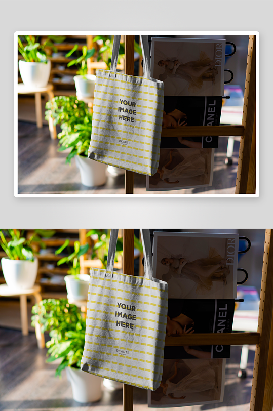 时尚手提帆布袋样机-众图网