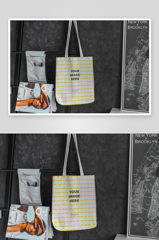 时尚手提帆布袋样机-众图网