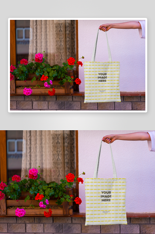 时尚手提帆布袋样机-众图网