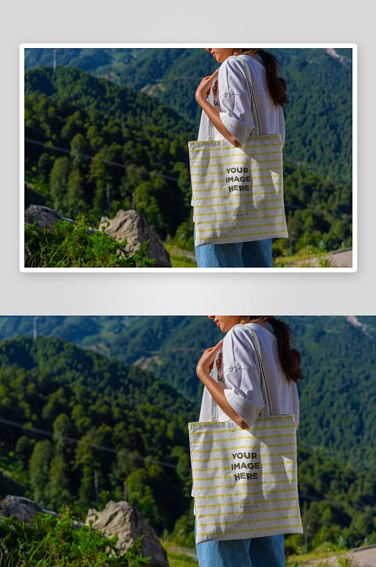 时尚手提帆布袋样机-众图网