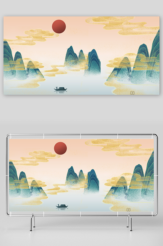 水墨山脉风景画装饰画-众图网