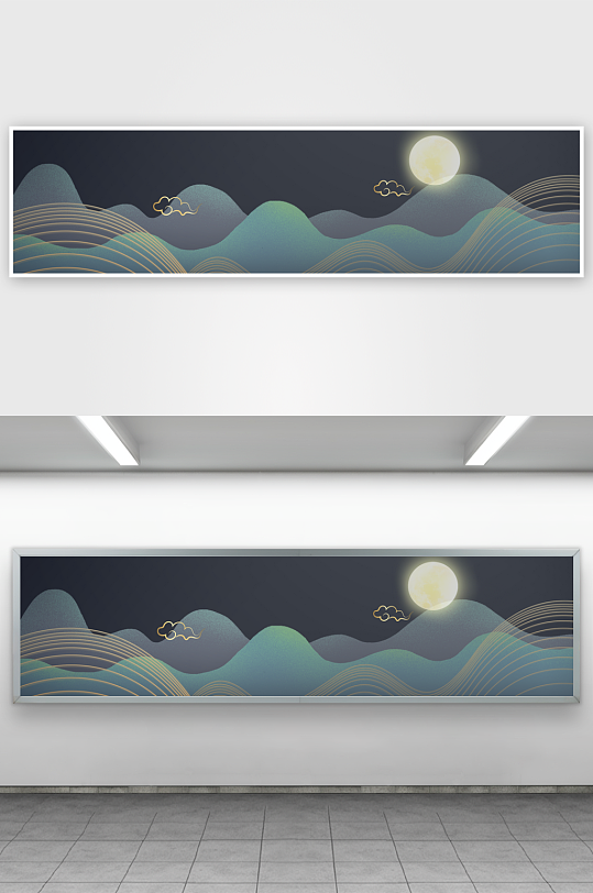 水墨山脉风景画装饰画-众图网