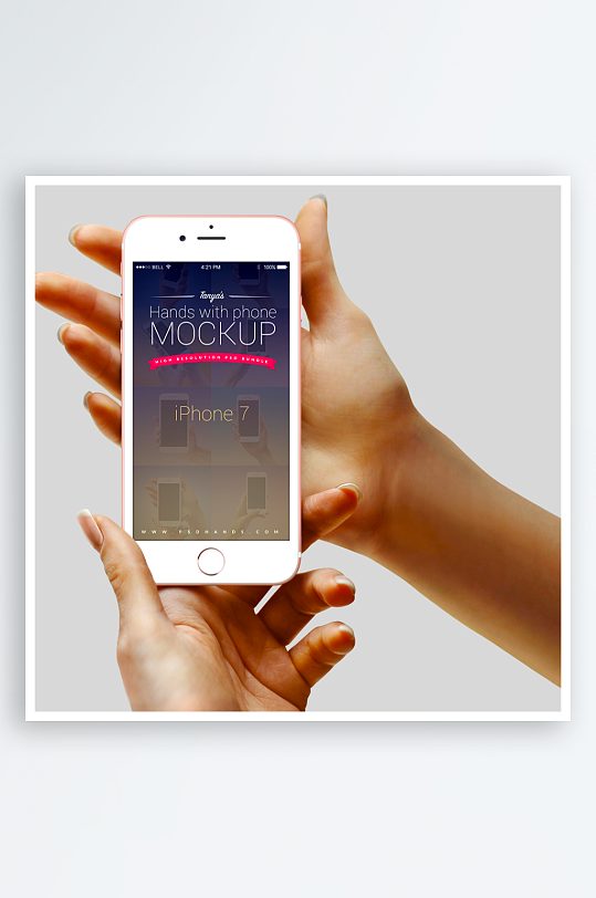 手持手机展示样机模板-众图网