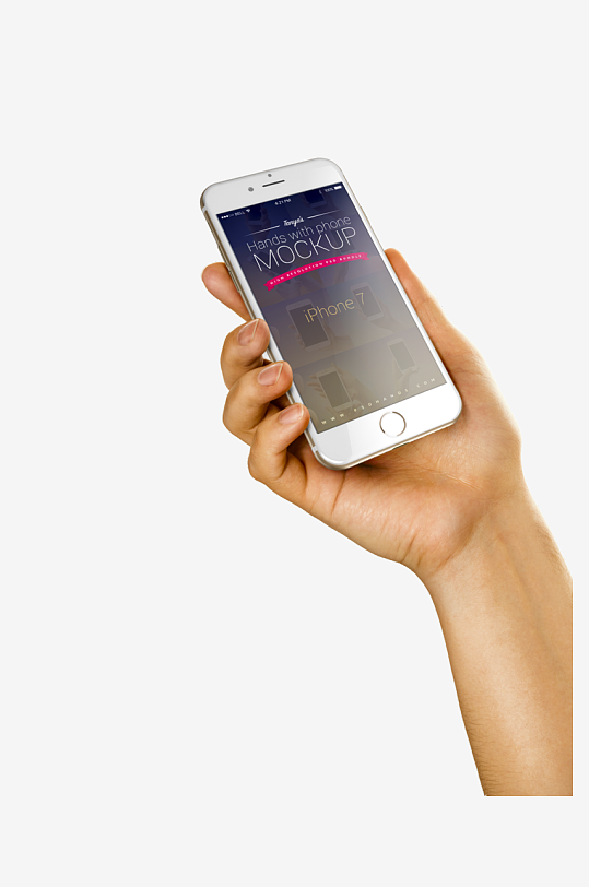 手持手机展示样机模板-众图网