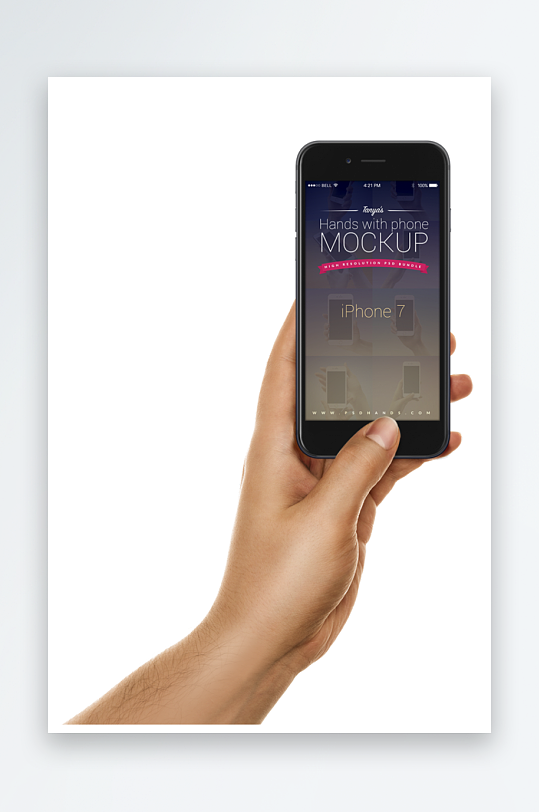 手持手机展示样机模板-众图网
