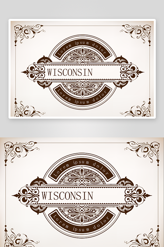 高端奢华欧式边框花纹标签-众图网