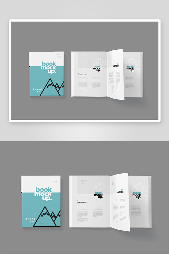 书籍封面内容展示模板样机-众图网