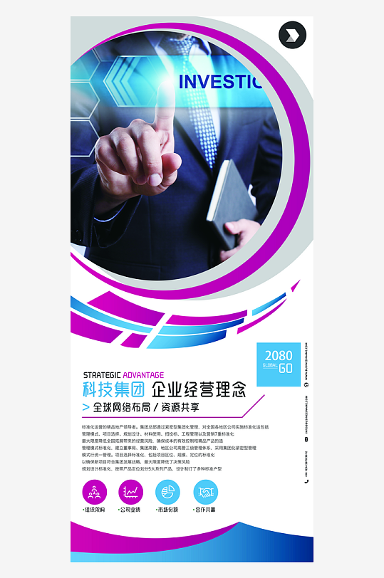 各类企业宣传展架设计图-众图网