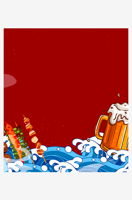 国潮风美食背景模板-众图网