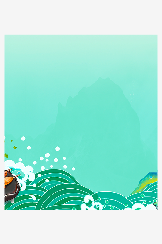 国潮风美食背景模板-众图网