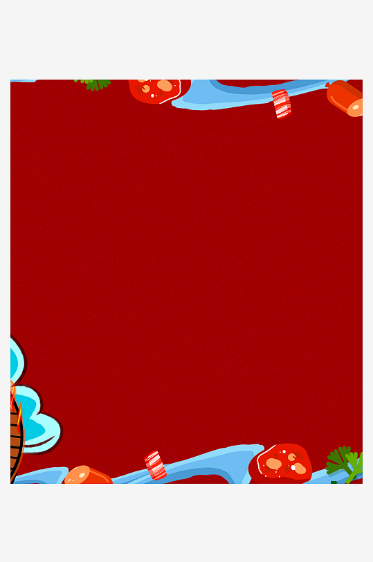 国潮风美食背景模板-众图网