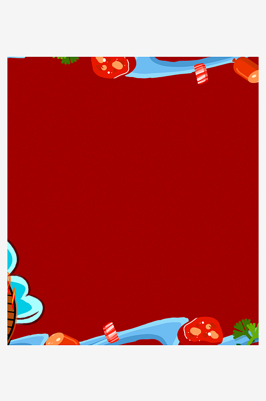 国潮风美食背景模板素材-众图网