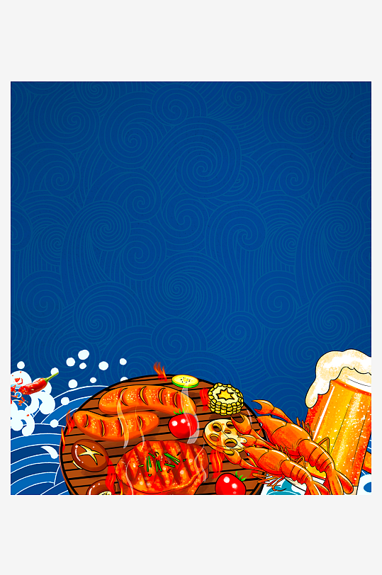 国潮风美食背景模板素材-众图网