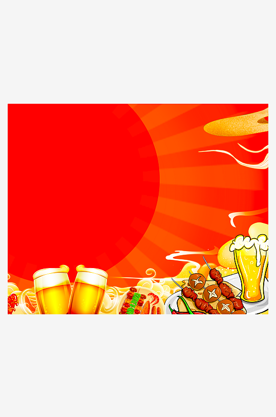 国潮风美食背景模板-众图网