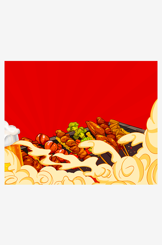 国潮风美食背景模板素材-众图网