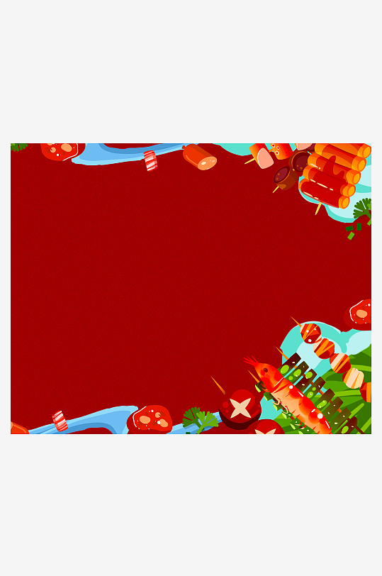 国潮风美食背景模板素材-众图网