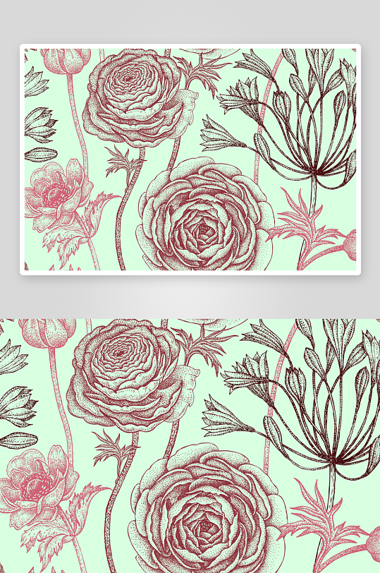 古风花卉背景模板素材-众图网