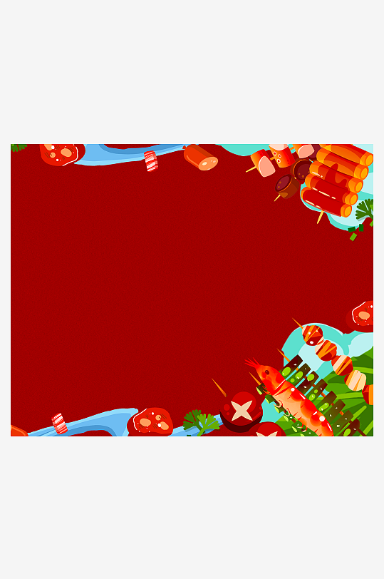 国潮风美食背景模板-众图网