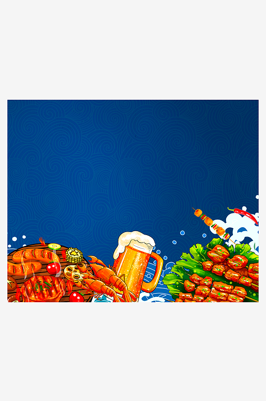 国潮风美食背景模板-众图网