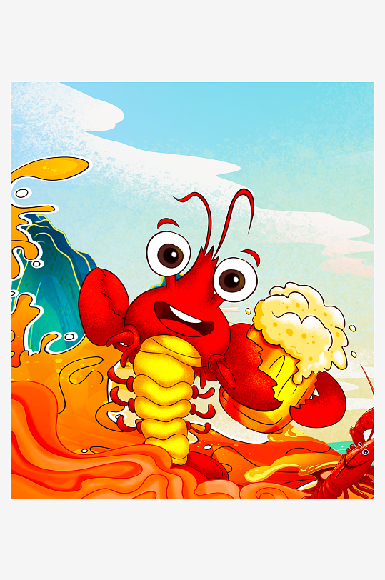 国潮风美食背景素材-众图网