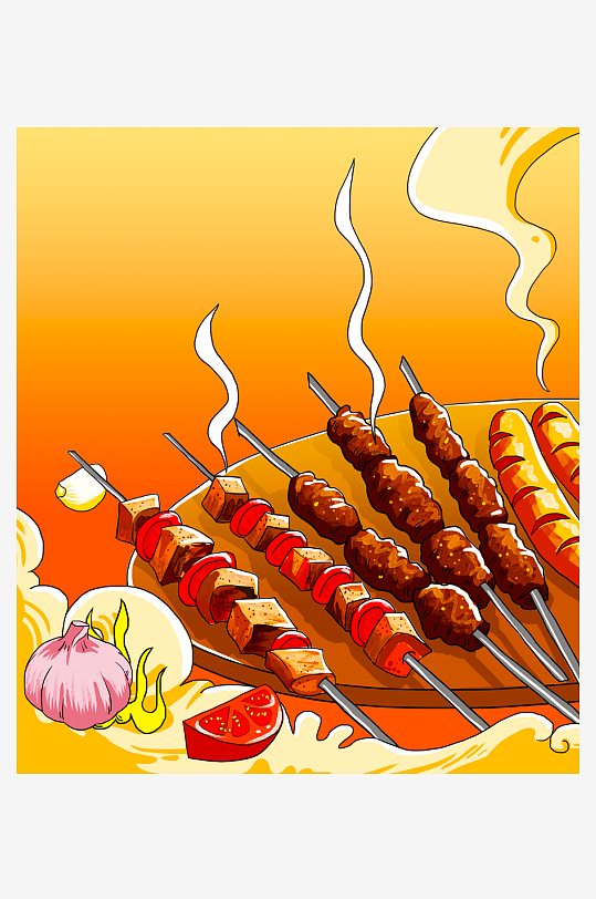 国潮风美食背景模板素材-众图网