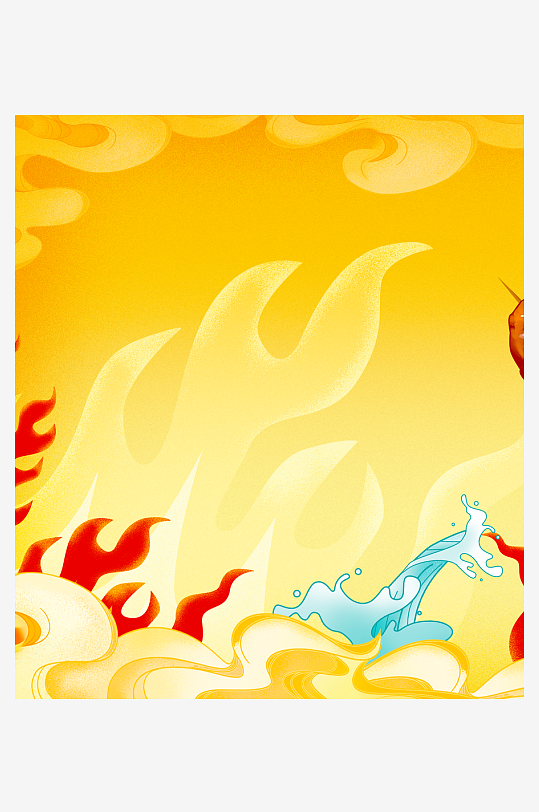 国潮风美食背景模板素材-众图网