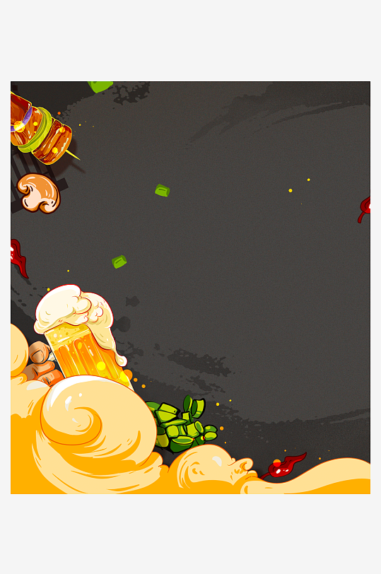 国潮风美食背景模板素材-众图网