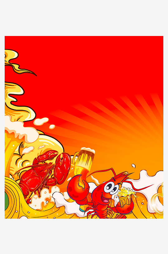 国潮风美食背景模板素材-众图网