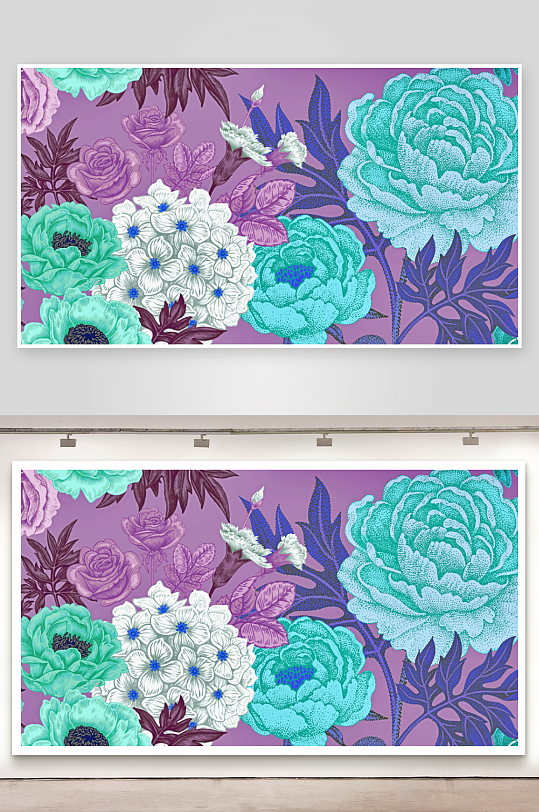 古风花卉背景模板-众图网