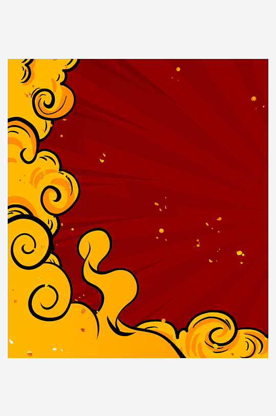 国潮风美食背景模板-众图网