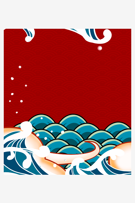 国潮风美食背景模板素材-众图网