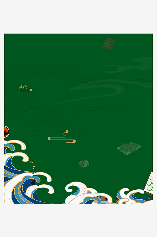 国潮风美食背景模板-众图网