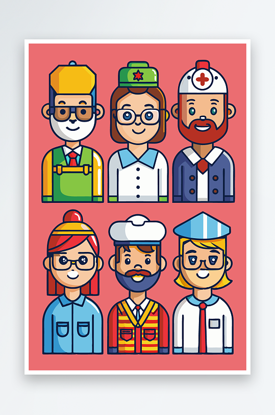 熊猫卡通矢量图标图形-众图网