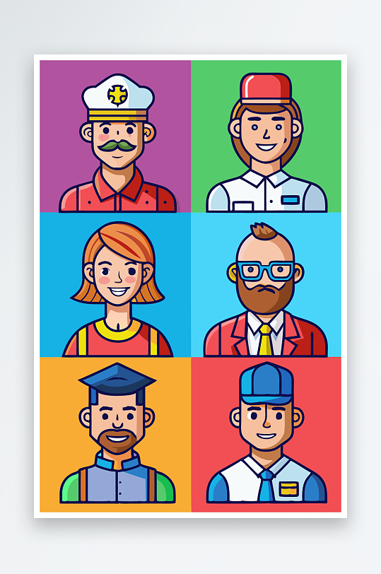 熊猫卡通矢量图标图形元素-众图网