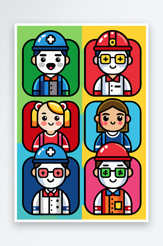 熊猫卡通矢量图标图形元素-众图网