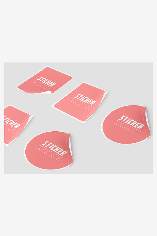 标签贴纸不干胶psd样机模板-众图网