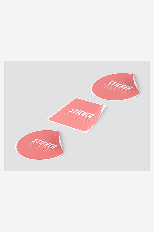 标签贴纸不干胶psd样机模板-众图网