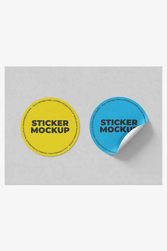 标签贴纸不干胶psd样机模板精品-众图网