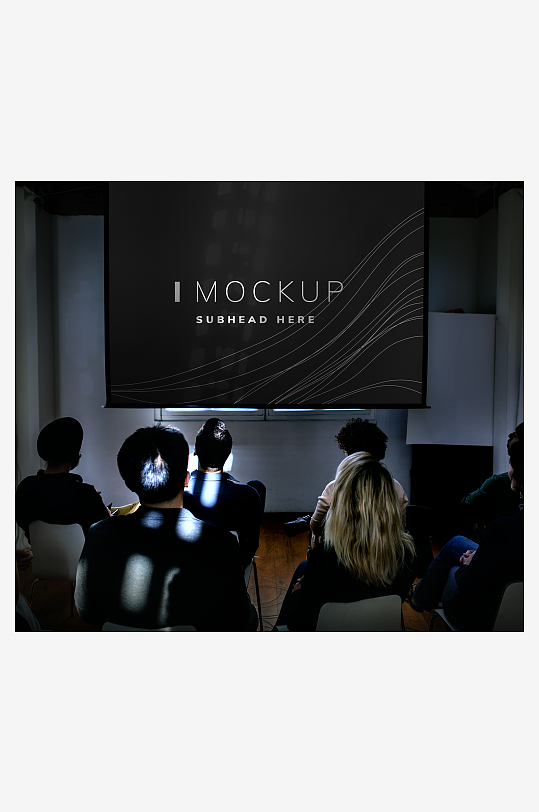 公司会议屏幕显示投影样机素材-众图网