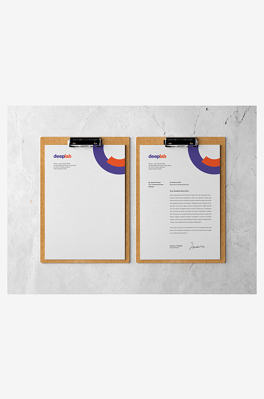 文件合同写字夹板样机-众图网