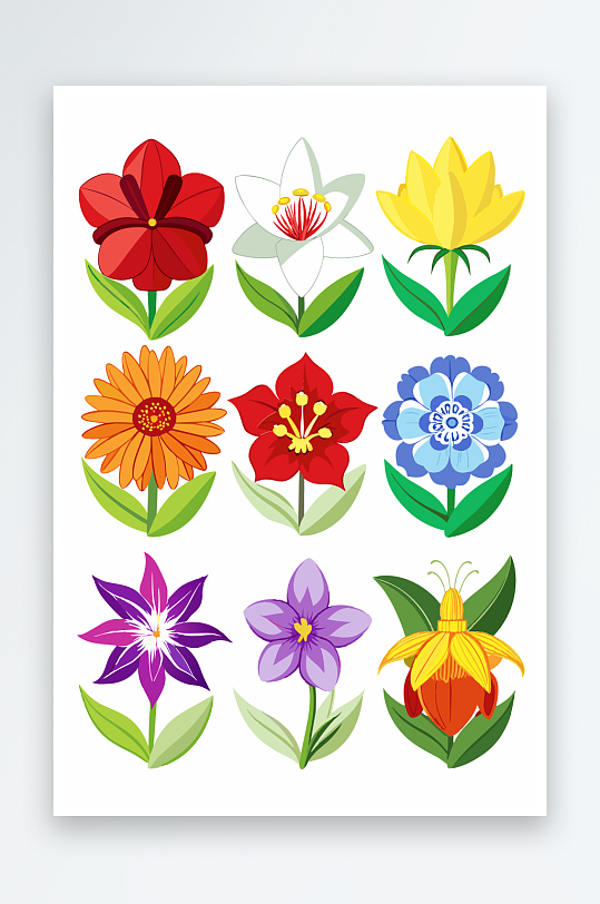 花朵矢量图标插画元素-众图网