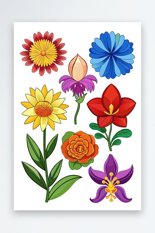 花朵矢量图标插画元素-众图网