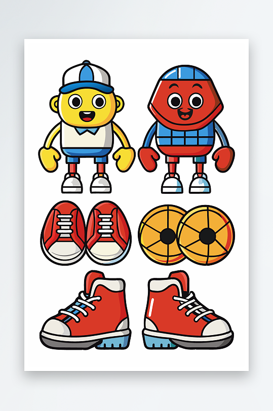 运动装备图标插画元素-众图网