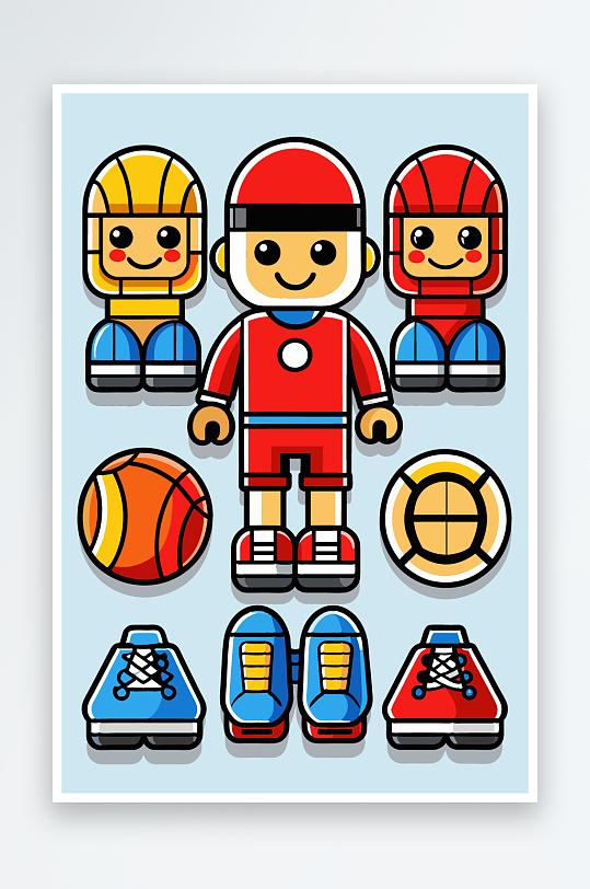 运动装备图标插画-众图网