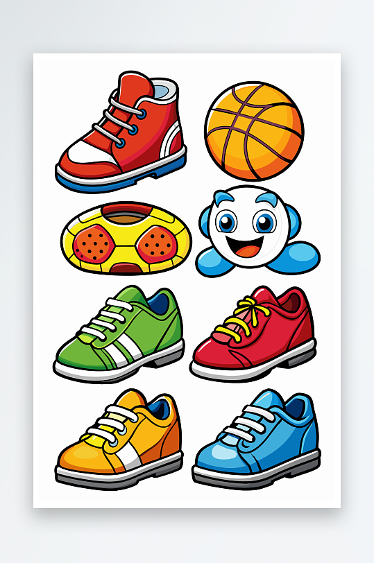 运动装备图标插画-众图网